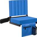 VIVOHOME Portable Stadium Seat for Bleachers with Back Support, Folding Bleacher Chair with Cup Holder and Shoulder Strap Blue