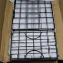 Metal Wire Basket Foldable Set of 4, Metal Bins for Organizing with PVC Sheet, 10.5x10.5in Wire Pantry Baskets Freezer Organizer Bins for Kitchen Closet BathroomBlack