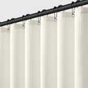 MIULEE Extra Long Waffle Weave Shower Bath Curtain 90 Inch Long with 12 Metal Hooks Modern Washable 260GSM Heavy Fabric Waterproof Thick Cloth Shower Curtains Set for Bathroom Hotel Bathtub, Ivory