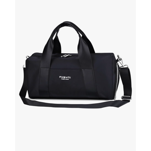Compact Sports Gym Bag for Women and Men, Cute Mini Duffle Bag with Wet Pocket & Shoes Compartment, Personal Item Travel Workout Bag, 16"-Small, Black