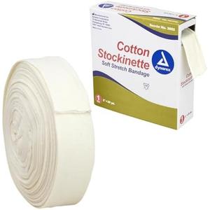 Dynarex Cotton Stockinette, 2" x 25 yds., Non-Sterile & Latex-Free, Tubular Bandage for Preventing Skin Irritation and Cast Wrinkles, Made from 100% Pure Cotton, 1 Cotton Roll
