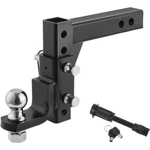 VEVOR Adjustable Trailer Hitch, Fit 2-Inch Receiver, Trailer Hitch Ball Mount with 2-Inch Ball & Pin, 7500 lbs Capacity Ball Hitch, 9-Inch Drop, Tow Hitch for Heavy Duty Truck with Carbon Steel, Black