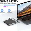 External CD DVD Drive for Laptop USB 3.0 USB C CD Burner External DVD Drive Portable CD ROM Burner Reader Writer Drive External DVD Player for Laptop Desktop PC Windows 11/10/8/7 MacBook Mac OS Linux