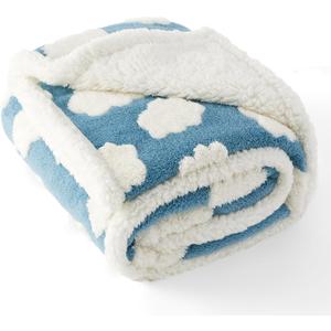 Lesure Washable Dog Blanket Extra Large - 127x152cm Waterproof Blanket for Dogs and Cats, XL Patterned Bed and Sofa Couch Throw Protector with Soft Plush, Blue