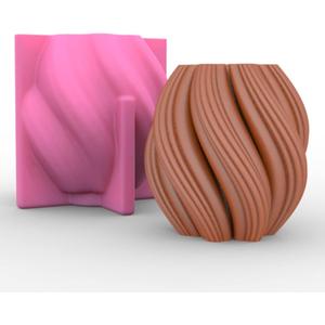 Irregular Wave Twisted Candle Mold Abstract Art Geometric Pillar Silicone Candle Soap Mold Fondant Chocolate Candy Cake Mould for Epoxy Resin,Wax, Polymer Clay