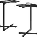 C-Shaped End Tables, Sofa TV Trays Set of 2, Small Couch Side Table for Living Room, Bedroom, Bedside ET-X-BK2