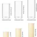 Shihanee Set of 36 Pillar Candles and Glass Cylinder Vases Clear Cylinder Holders for Slim Pillar Candles Wedding Centerpieces(2.6'' X 4.7'', 5.9'', 7.9'',Ivory White)