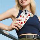 for iPhone 13/14 Case [Compatible with Magsafe],Girls Women Clear Magnetic Case Silicone Shockproof Protective Cover with Pattern Strawberry Sunflower