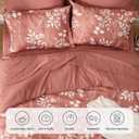Bedsure Dusty Pink King Comforter Set - 7 Pieces Floral Bedding Sets, King Bed in a Bag with Reversible Botanical Flowers Comforter, Sheets, Pillowcases & Shams
