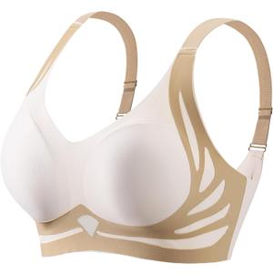 STARLACKC Jelly Bras for Women Plus Size Bras Wireless Bra No Underwire Push Up Seamless Sleep Comfortable Womens(4XL,TQ, Skin)