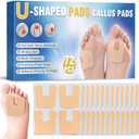 72 Pcs U-Shaped Callus Pads for Feet, Callus Cushions for Bottom of Foot, Self Adhesive Felt Foot Metatarsal Corn Pads for Relieve Heel and Forefoot Pressure, Foot Pain Relief for Men and Women