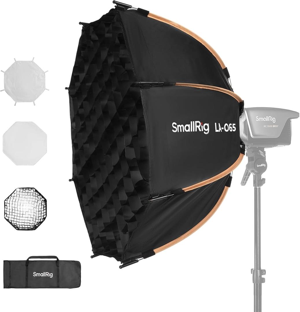 SmallRig LA-O65 Octagonal Softbox, 65cm/25.6in Quick Release Softbox with Carrying Bag, for Bowens Mount COB Lights for SmallRig for Neewer for Aputure for Godox