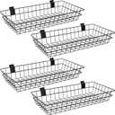 4 Pack Extra Large Slatwall Baskets, 24" x 12" x 4" Slatwall Panel Hanging Wire Basket for PVC Slatwall Ventilated Metal Slat Wall Storage Display Basket for Kitchen,Home Supplies (4, 24" x 12" x 4")
