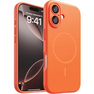 Magnetic for iPhone 17 Case, [Matte Solid Color] [Full Camera Protection] Protective Case for iPhone 17 - Orange