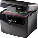 SentrySafe Black Fireproof and Waterproof Safe, File Folder and Document Box with Key Lock, Ex. 14.3 x 15.5 x 13.5 inches, HD4100