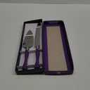 Purple Wedding Cake Knife and Server Set, Cake Cutter and Spatula, Acrylic Handle Set with 1.2mm Thick Blades for Weddings and Parties