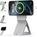 GONEZ Cell Phone Magnetic Tripod Stand Compatible with iPhone 16/15/14/13/12 Series, Angle Adjustment Kickstand, Folding Holder[Compatible MagSafe], Strong Magnet, Portable Selfie Stick Tripod (Grey)