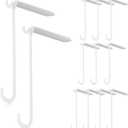 Yinkin 12 Pcs Patio Hooks 3 x 8 Inch String Light Hangers Aluminum Patio Cover Hanger Plastic White Hooks Wind Chimes Hanging for Solid Insulated Roof String Lighting and Lightweight Decoration