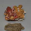 Ferraycle 36 Pcs Gingerbread Christmas Ornaments Christmas Tree Decorations 3 Inch Decorations Wooden Hanging Ornaments for Xmas Tree Home Kitchen Holiday Party Decor(Classic Style,Red)