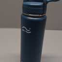 Swigina [2-IN-1 LID] Insulated Water Bottle with Silicone Boot (36hrs Cold/18hrs Hot) - DIY Stickers, Leakproof, BPA Free, 24 oz (Cyan)