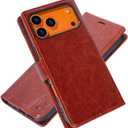 Wallet Case for iPhone 17 Pro Max with Credit Card Holder,PU Leather Folio Flip Kickstand Protective Shockproof Cover for Apple 17 Pro Max Phone Case (Brown, for iPhone 17 Pro Max - 6.9'')