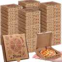 50 Pcs Mini Pizza Box 3.5 x 3.5 x 0.8 Inch Kraft Small Pizza Boxes Cookie Mini Pies Party Favors for Guests Celebrations Party Favors Weddings