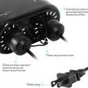 REPTI ZOO Nano Combo Print Tropical Desert Reptile Dual Deep Dome Lamp Fixture for Reptile Max 40 Watts Max Bulb Height 4 in Per Socket UVB Light Fixture Dual Lamp Cap Combo Integration Design