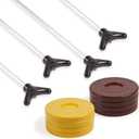 Champion Sports Classic Group Games Shuffleboard Set: Champion Sports Indoor Outdoor 8 Puck 4 Cue Sticks Party Game, Yellow