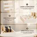 Abiglifty 3 Tier Necklace Holder Display, Jewelry Organizer, Jewelry Stand, Bracelet Display, Necklace Organizer, Bracelet holder, Jewelry Display for Necklace, Watches, Rings, Beige