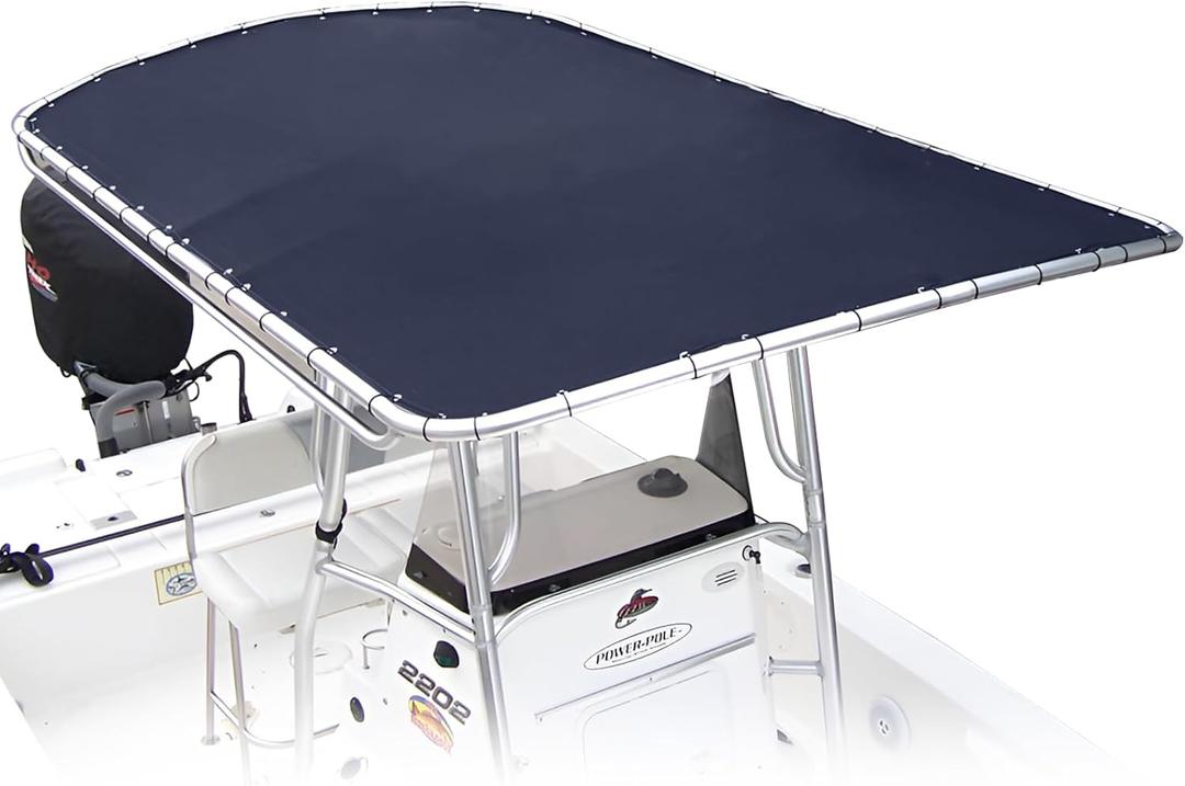 T top Replacement Canvas for Center Console Boat,Waterproof Boat T top Canvas Replacement, 900D Heavy Duty Oxford with Drawstring and Organizer, Navy Blue (109"x72")