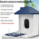 Smart Bird Feeder with Camera,AI Identify Species,Bird House with Solar Powered,Instant Arrival Alerts,2K HD Capture Video Live View,Gift for Birds Lover (Indigo Blue)