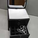 Relavel Makeup Bag with LED Mirror, Dual Layer Cosmetic Train Case with Light up Mirror Large Travel Makeup Artist Organizer Bag for Women with Adjustable Dividers & Nail Polish Organizer, Black