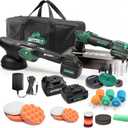BATOCA S4 Cordless Polisher 3"/1" DA/RO Polisher- Brushless Motor & S2 Cordless Car Buffer - LED Display, 5Ah+2.5Ah Interchangeable 2 Batteries for Car Detailing, Headlight Restoration, PRO Combo Kit
