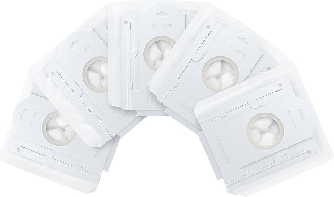 SAMSUNG Clean Station Dust Bags, Pack of 5 Replacement Bags for Jet Stick Cordless Vacuum Cleaners, Hygienic Floor Cleaning Solution, VCA-ADB90/XAA, Grey