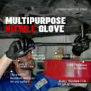 Heavy Duty 6 Mil Black Nitrile Gloves - Disposable, Latex & Powder Free | Mechanic, Food Prep & Tattoo | Rubber Gloves for Cooking, Cleaning & Household | Pack of (100) (M)