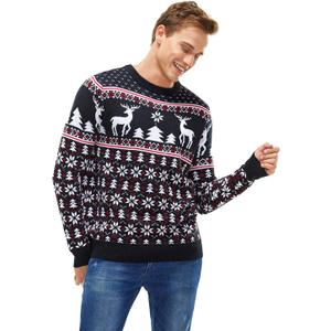 Ugly Christmas Sweater for Men, Hooded Unisex Women Xmas Hoodie Pullover for Party Festive Party (Black, M)