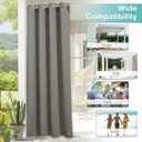 NICETOWN Bedroom Curtain for Patio Room Darkning, Thermal Insulated Rustproof Grommet Top Blackout Indoor Bedroom Vertical Drape Privacy for Gazebo/Pergola, Sand, W84 x L95, 1 PC