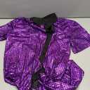 Mens 70S Disco Outfits Sequin Shirt Short Sleeve Button Down Shirts Party Novelty Shirts Nightclub Christmas Prom Costume, Size L