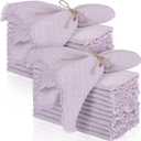 TURSTIN 24 Pieces Lavender Purple Cotton Linen Wedding Napkin Square Rustic Fringe Table Napkin for Dinners, Parties, Weddings