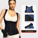 Junlan Sauna Suit for Women Waist Trainer Vest for Women Sweat Tank Top Shaper for Women with Zipper, L