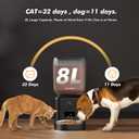 Automatic Dog Feeder - 8L/34 Cups Large Capacity Automatic Cat Food Dispenser with LCD Screen, Large Food Tray, Battery Operated, Timed Cat Feeder, Up to 50 Portions 6 Meals Per Day, Keeps Fresh