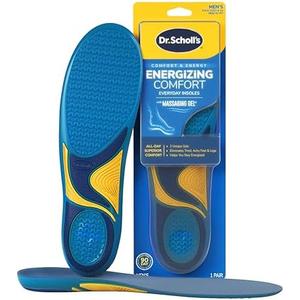 Dr. Scholl’s Energizing Comfort Men’s 8-14 Everyday Insoles with Massaging Gel - Clinically Proven, All-Day Energy and Comfort Inserts with Patented Triple Gel Design - Shock Absorbing, Arch Support