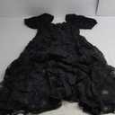 Women's 2025 Plus Cocktail Formal Guest Dresse 3D Lace Sweetheart Neckline Puff Sleeve A Line Maxi Dresses, Size XL