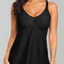 Tempt Me Women Tankini Top Only V Neck Swim Tops Tummy Control Bathing Suit Top No Bottom