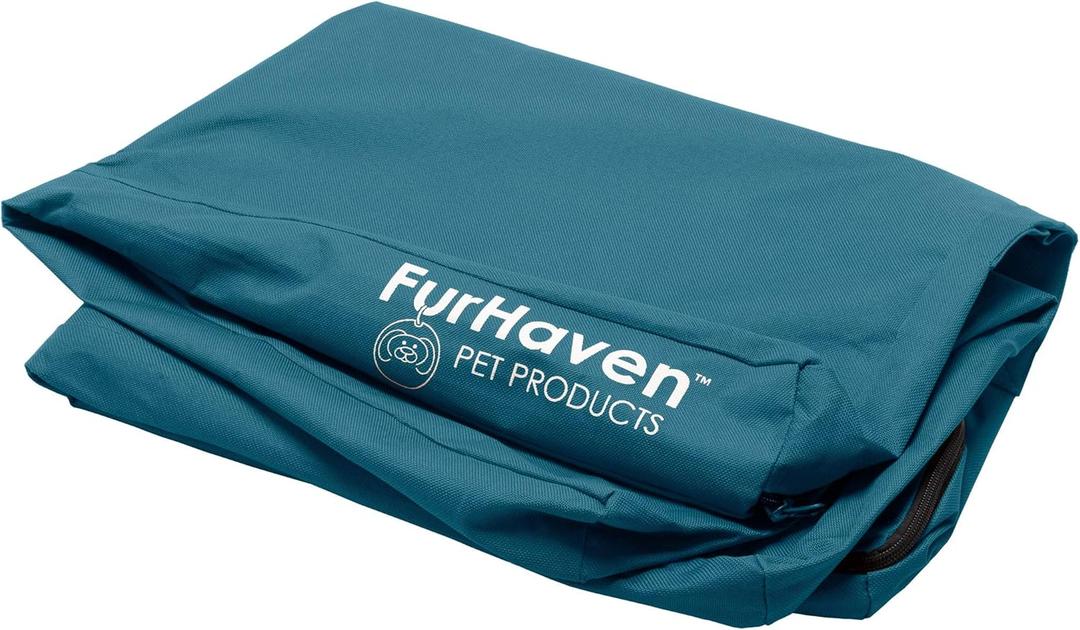 Furhaven Replacement Dog Bed Cover Water-Resistant Indoor/Outdoor Logo Print Oxford Polycanvas Mattress, Washable - Deep Lagoon, Jumbo (X-Large) Furhaven Replacement Dog Bed Cover Water-Resistant Indoor/Outdoor Logo Print Oxford Polycanvas Mattress, Washable - Deep Lagoon, Jumbo (X-Large)