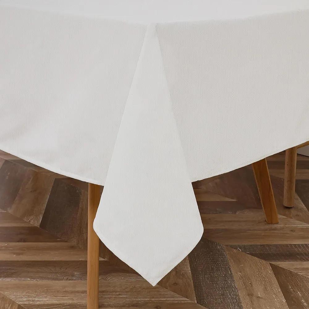 Majestic Giftware PU Faux Leather Rectangle Tablecloths | (TCE16-54108) Off White Waterproof & Spill Proof Dining Table Cover | Decorative Washable Tablecloth for Home, Kitchen, Party (54X108)