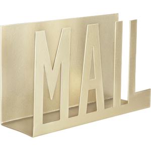 MyGift Mail Holder Organizer Countertop Modern Brass Metal with Cutout MAIL Lettering Design, Office Desktop Envelope and Document Storage Rack