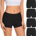 Migbean Boy Shorts Underwear for Women Cotton Panties Mid Waisted Boxer Briefs Breathable Underwear Multipack 5 Pack, m