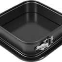 Springform Cake Pan, 9.5 x 9.5Inch Square Cheesecake Pan, Tiramisu Bakeware with Nonstick Removable Bottom, Non-Stick Baking Pan Mold Leakproof - Black