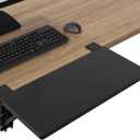 BONTEC Small Ergonomics Desk Extender Tray, 20x9.5 Inch Table Mount Arm Rest Shelf, 90 Foldable Keyboard Tray Platform, Clamp on Computer Arm Rest for Desk, Suitable for Office Desks, Black